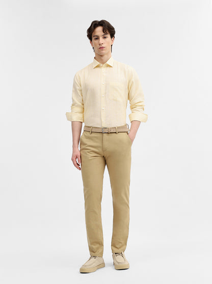 Camel Solid Uno Fit Casual Trouser | JadeBlue