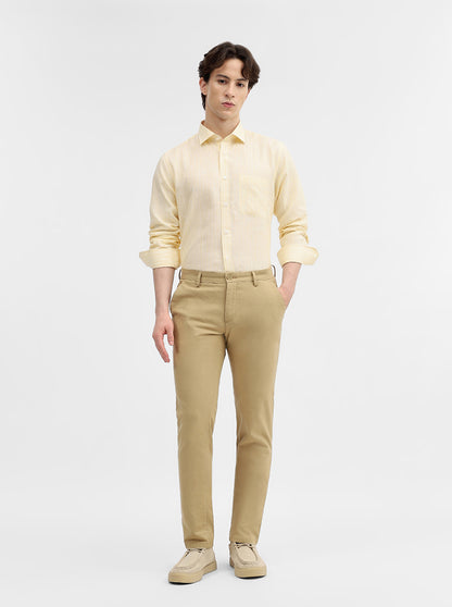 Camel Solid Uno Fit Casual Trouser | JadeBlue