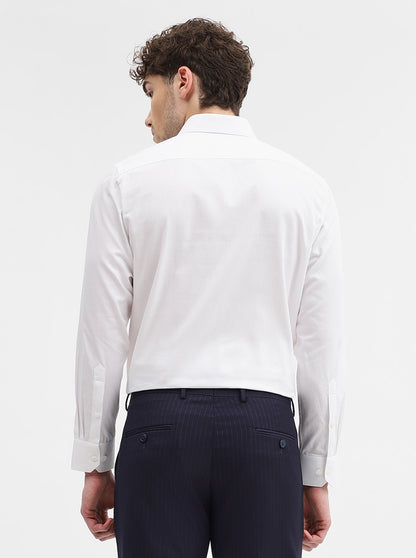 White Dobby Slim Fit Formal Shirt | JadeBlue