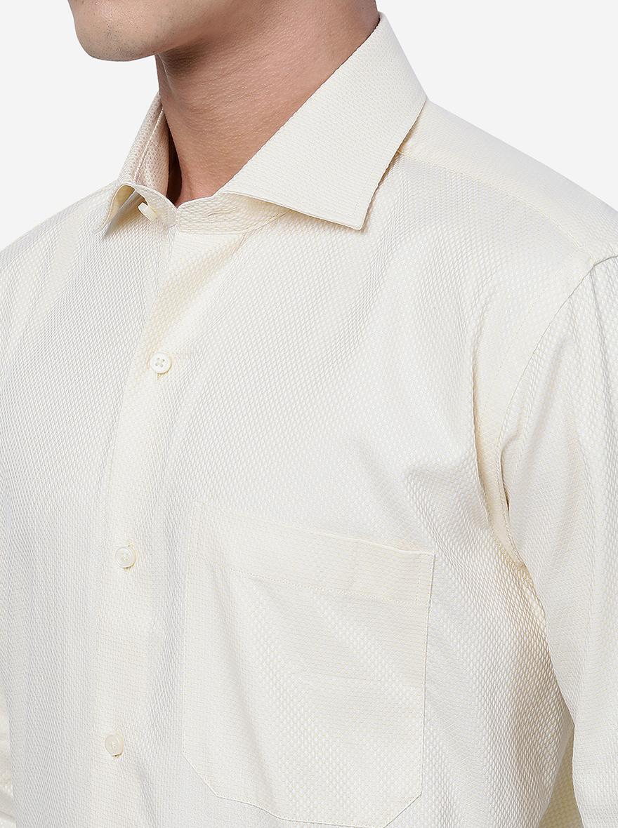 Yellow Solid Slim Fit Formal Shirt | Metal
