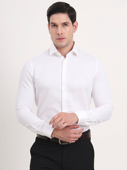 White Solid Slim Fit Party Wear Shirt | Wyre