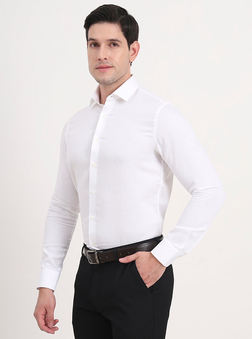 White Solid Slim Fit Party Wear Shirt | Wyre