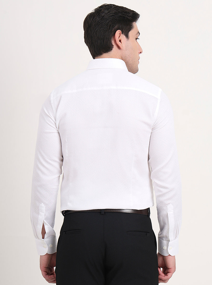 White Solid Slim Fit Party Wear Shirt | Wyre
