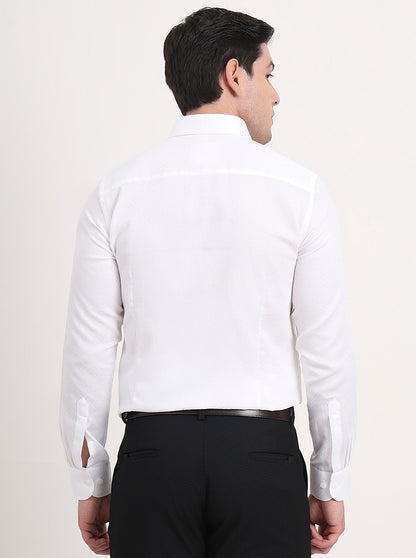 White Solid Slim Fit Party Wear Shirt | Wyre