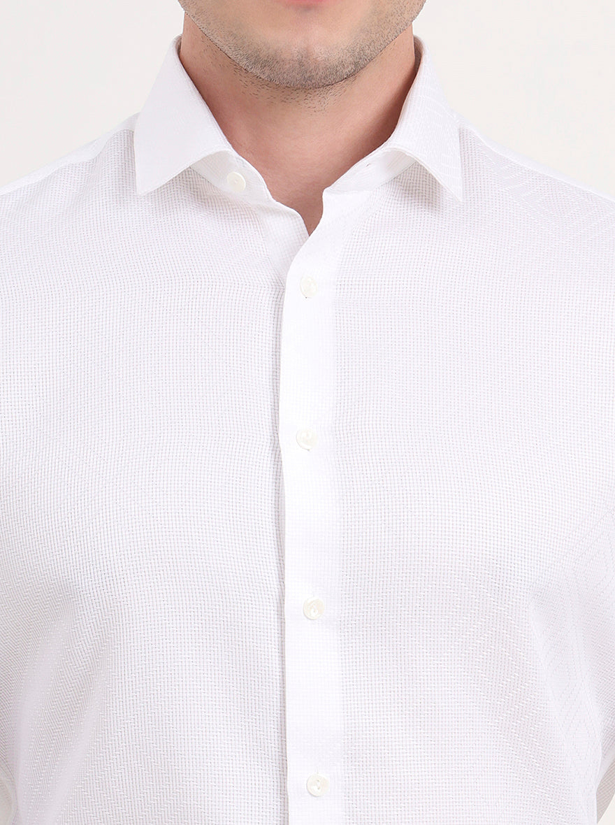 White Solid Slim Fit Party Wear Shirt | Wyre
