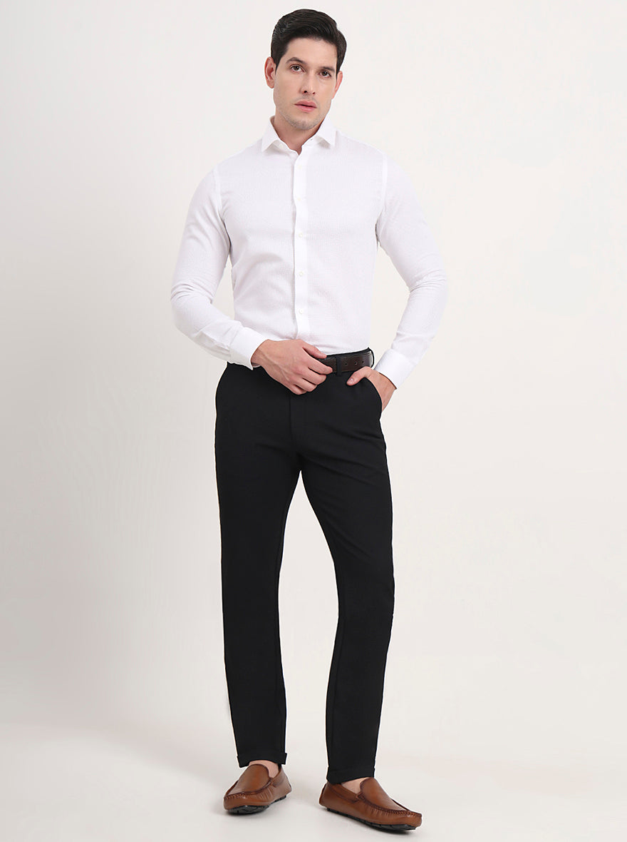 White Solid Slim Fit Party Wear Shirt | Wyre