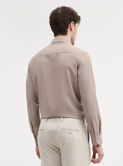 Fawn Solid Slim Fit Party Wear Shirt | Wyre