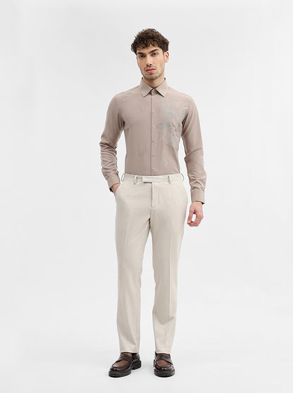 Fawn Solid Slim Fit Party Wear Shirt | Wyre