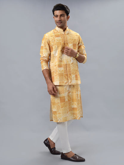 Mustard Kurta Set with Koti | TULA