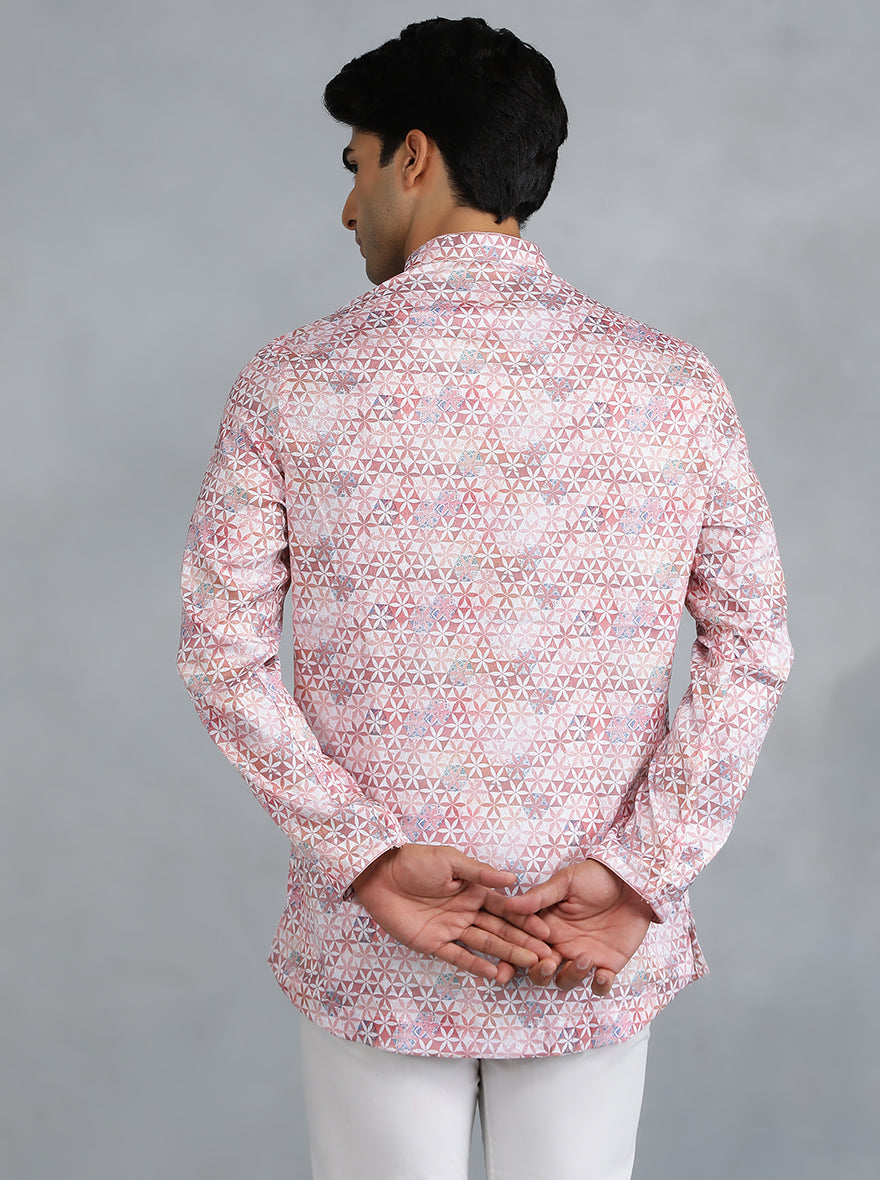 Dusty Pink Self Design Kurta | The Kurta Company