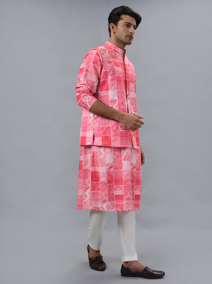 Pink Kurta Set with Koti | TULA