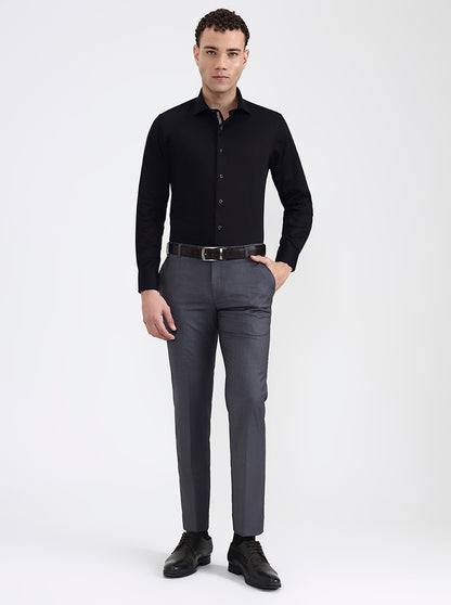 Black Solid Slim Fit Party Wear Shirt | JB X JB