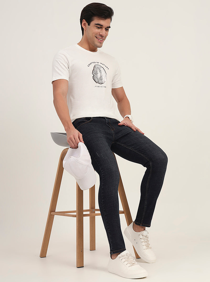 Dark Blue Washed Urban Fit Jeans | Greenfibre