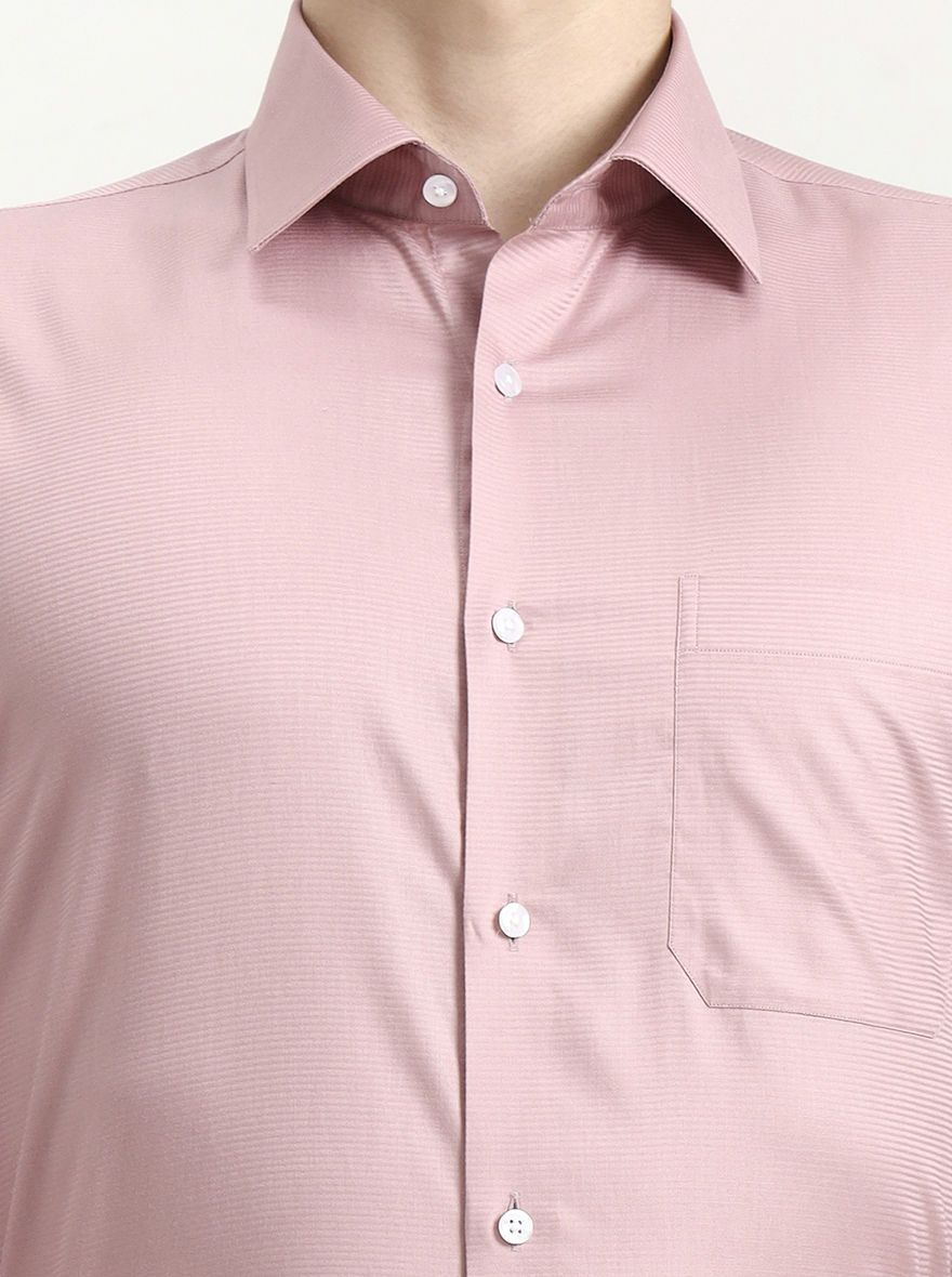 Pink Solid Slim Fit Formal Shirt | JadeBlue Youth