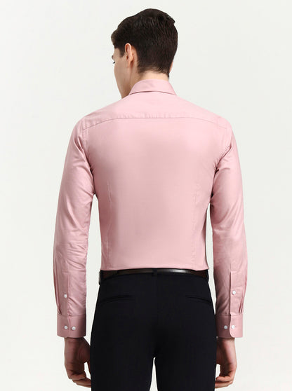Pink Solid Slim Fit Formal Shirt | JadeBlue Youth