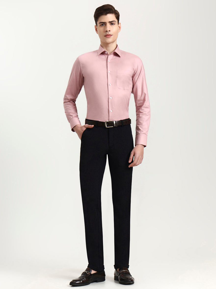 Pink Solid Slim Fit Formal Shirt | JadeBlue Youth