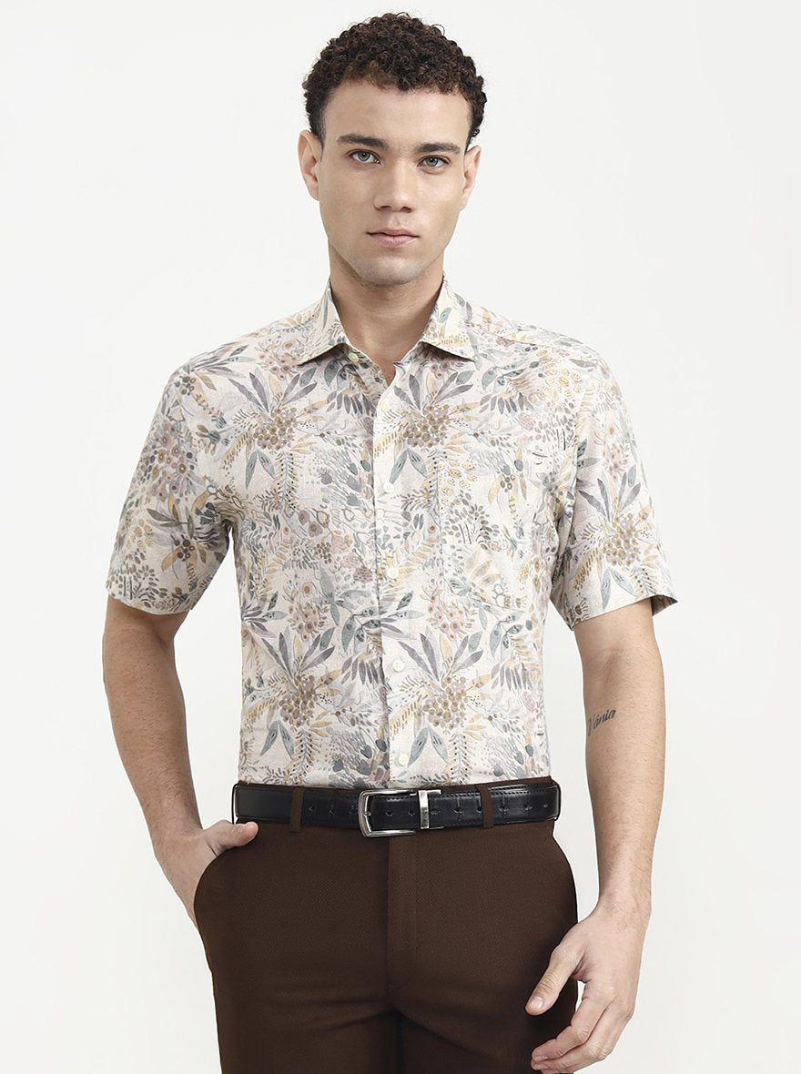 MultiColor Printed Slim Fit Formal Shirt | JadeBlue Super Luxe