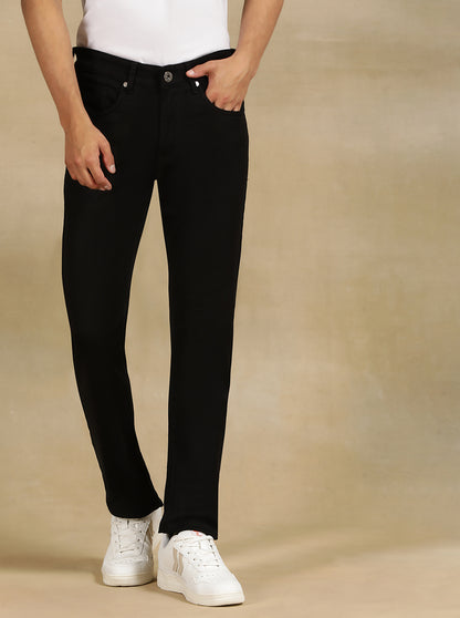 Black Solid Slim Fit Jeans | JadeBlue