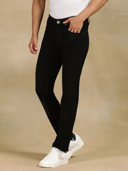 Black Solid Slim Fit Jeans | JadeBlue