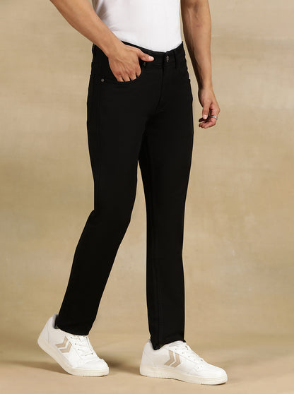 Black Solid Slim Fit Jeans | JadeBlue