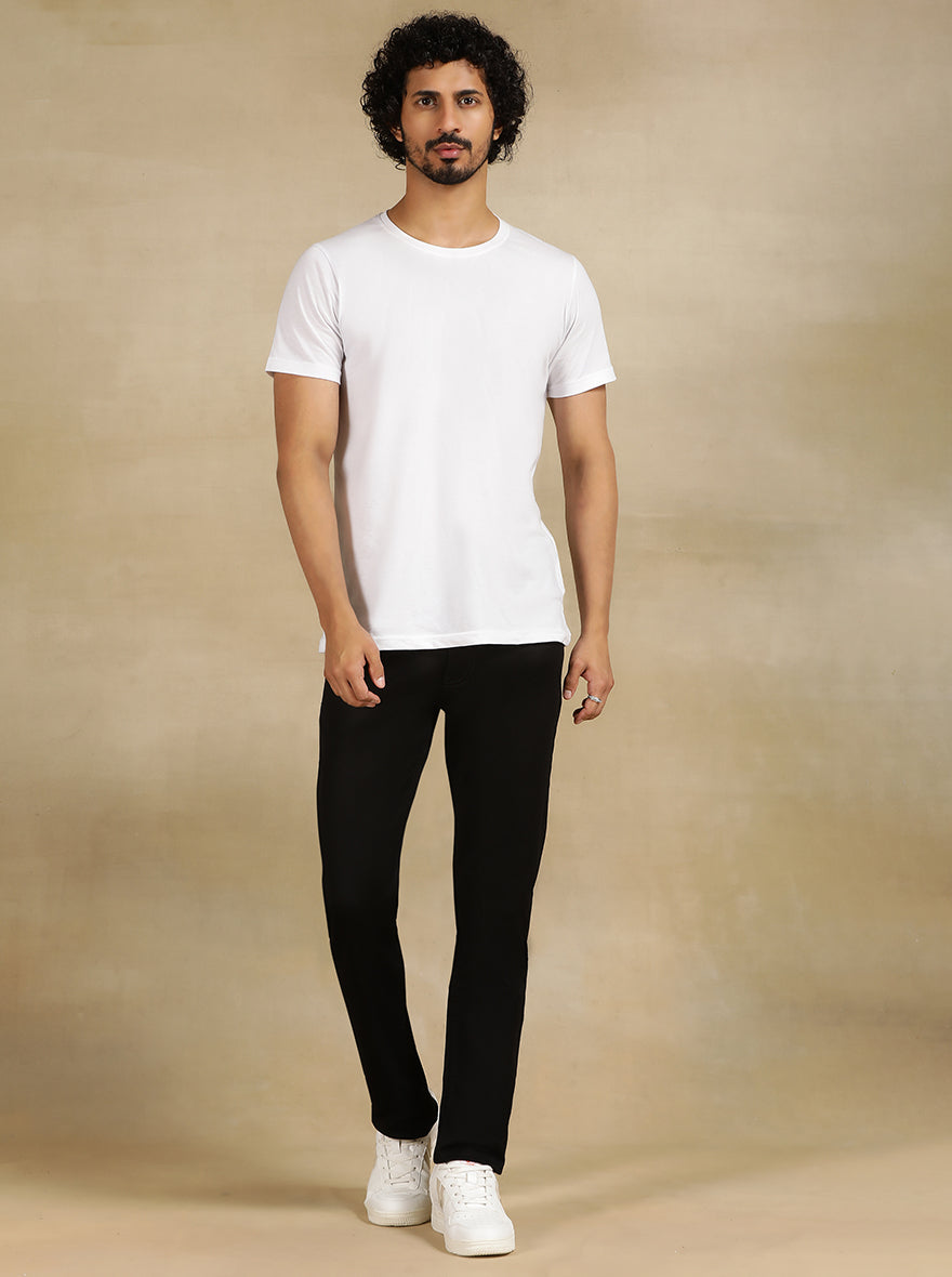 Black Solid Slim Fit Jeans | JadeBlue