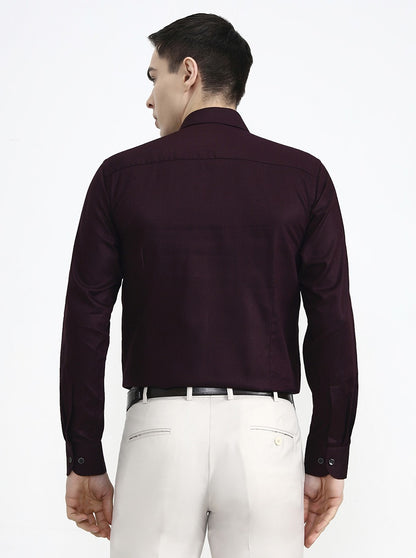Maroon Solid Slim Fit Party Wear Shirt | Wyre