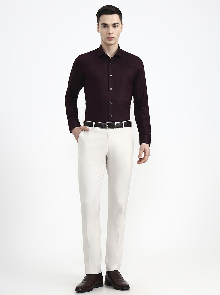 Maroon Solid Slim Fit Party Wear Shirt | Wyre