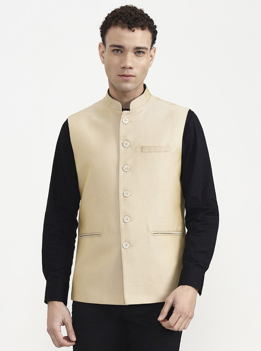 Fawn Solid  Waistcoat | Greenfibre