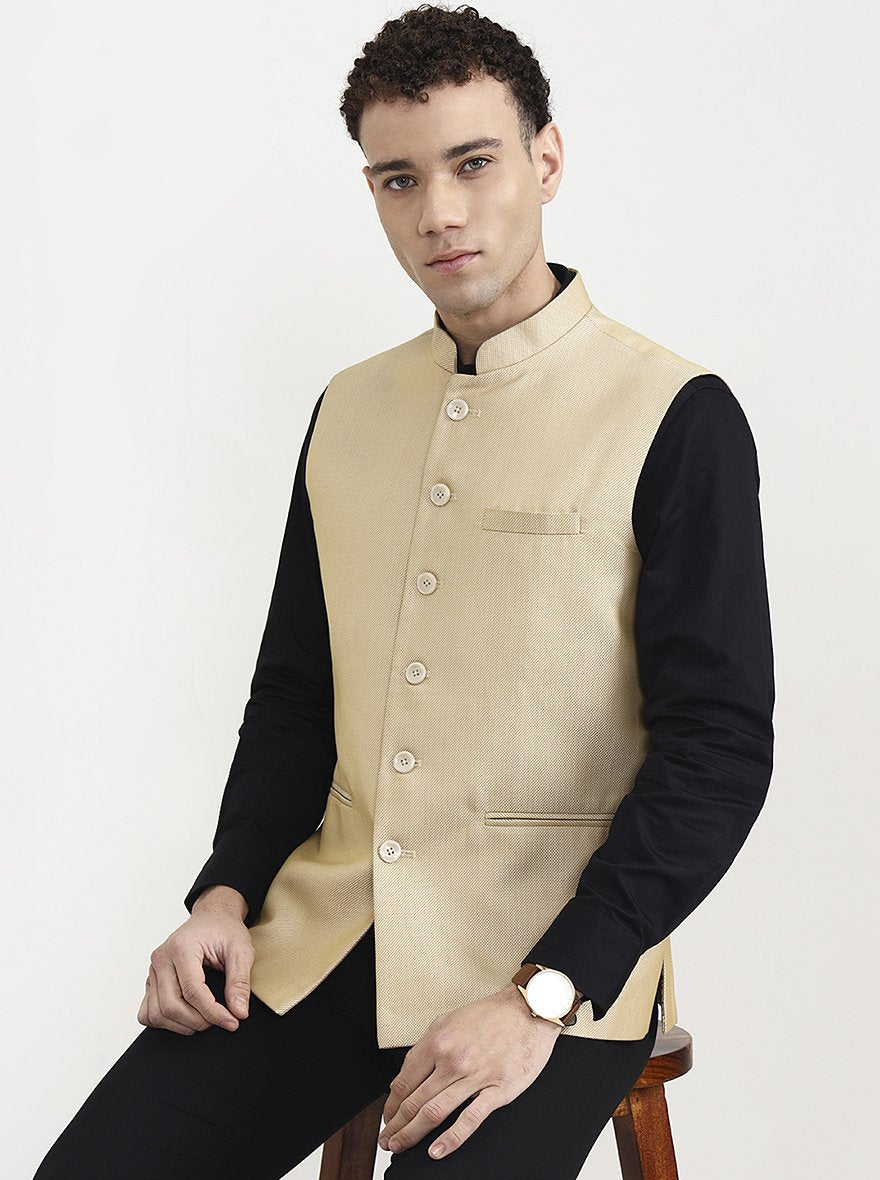 Fawn Solid  Waistcoat | Greenfibre