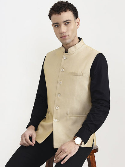Fawn Solid  Waistcoat | Greenfibre