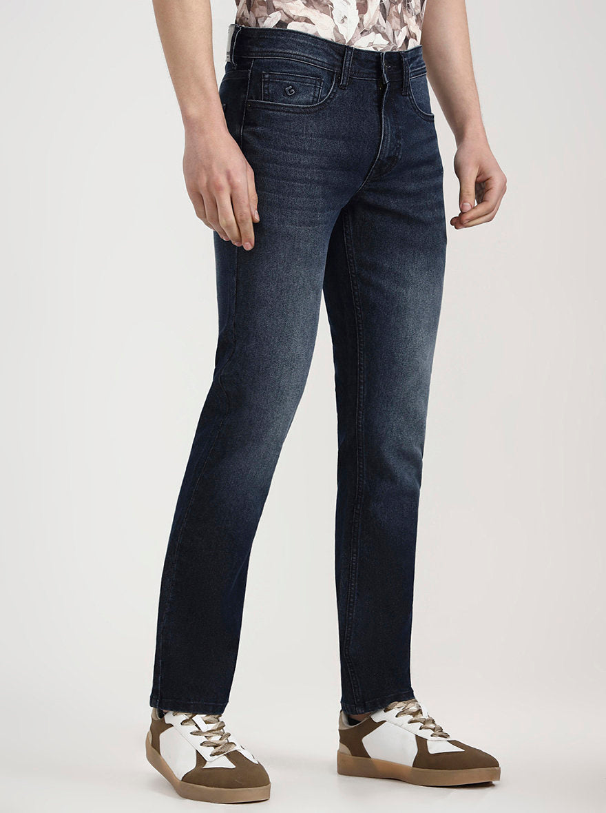 Deep Indingo Solid Straight Fit Jeans | Greenfibre