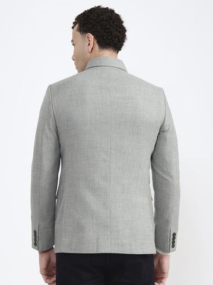 Olive Grey Solid Regular Fit Blazer | JB X JB