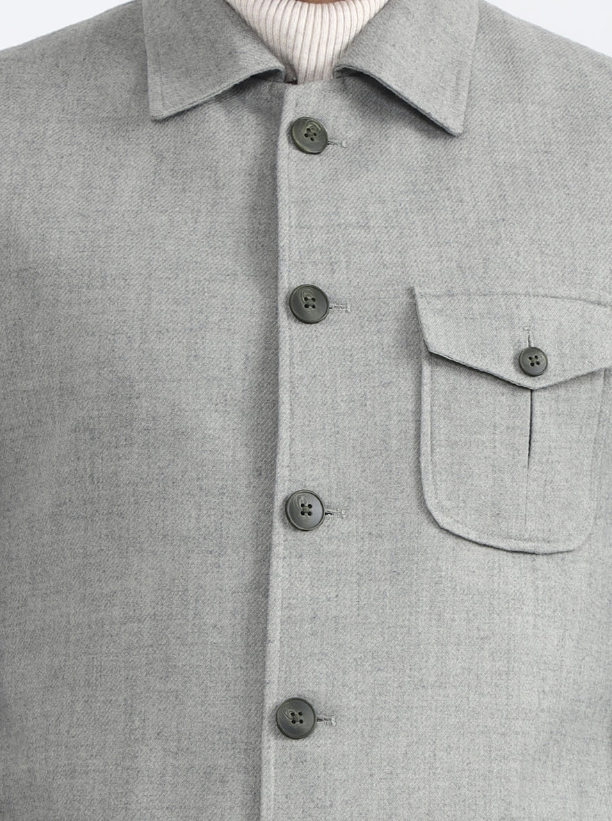 Olive Grey Solid Regular Fit Blazer | JB X JB
