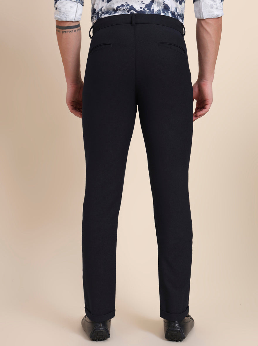 Blue Solid Slim Fit Club Wear Trouser | JB Studio