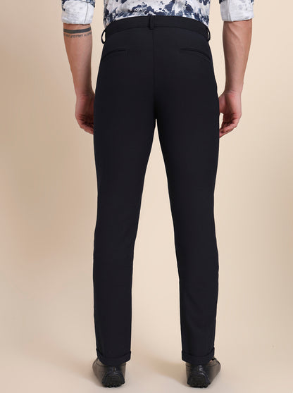 Blue Solid Slim Fit Club Wear Trouser | JB Studio