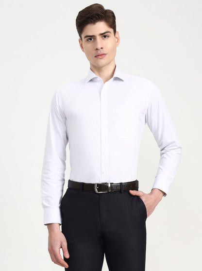 White & Grey Checked Slim Fit Formal Shirt | Metal