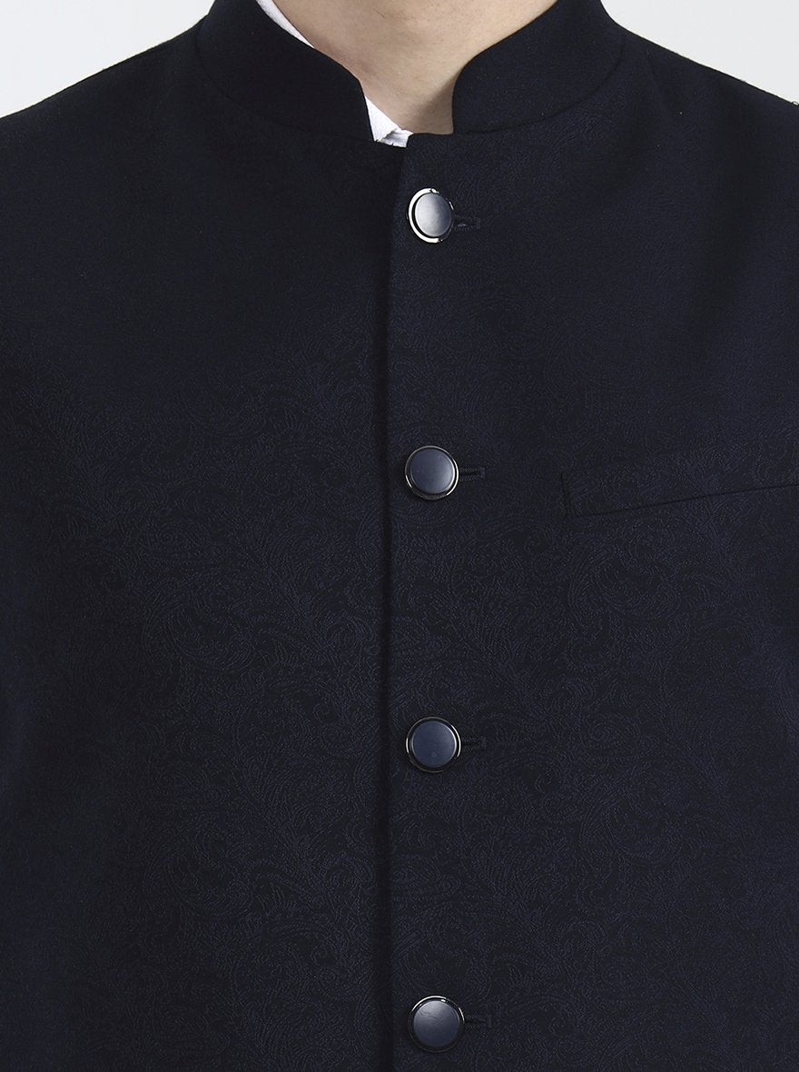Blue Solid Regular Fit Waistcoat | Wyre