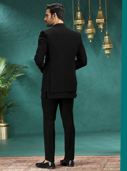 Black Embroidered  Jodhpuri Suit | TULA