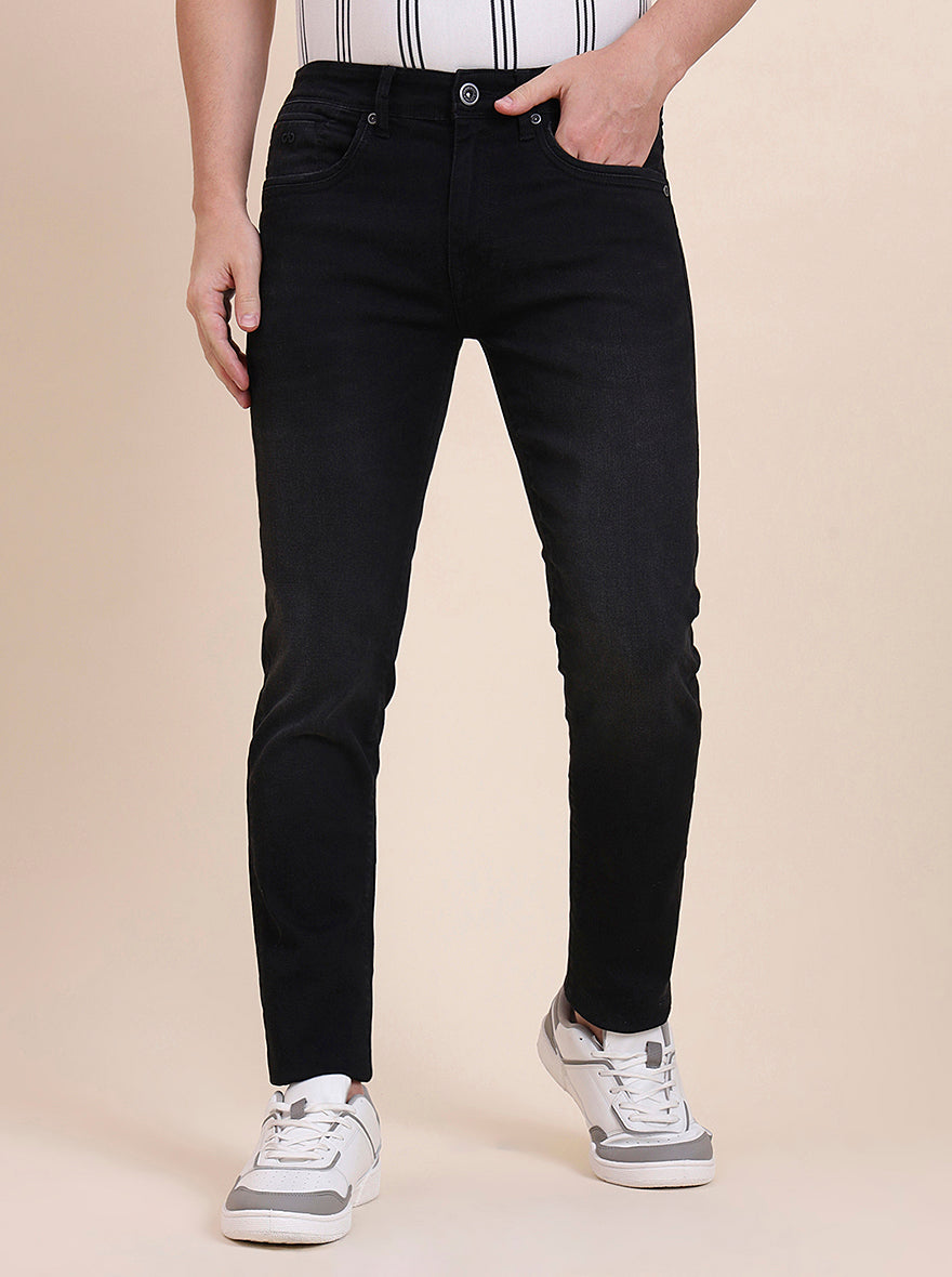 Charcoal Grey Washed Slim Fit Jeans | JadeBlue