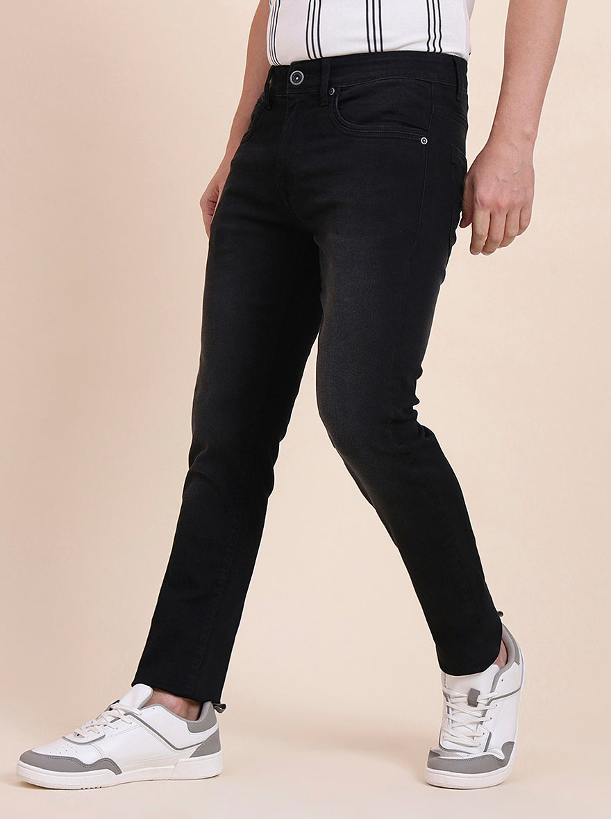 Charcoal Grey Washed Slim Fit Jeans | JadeBlue