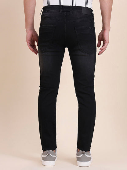 Charcoal Grey Washed Slim Fit Jeans | JadeBlue