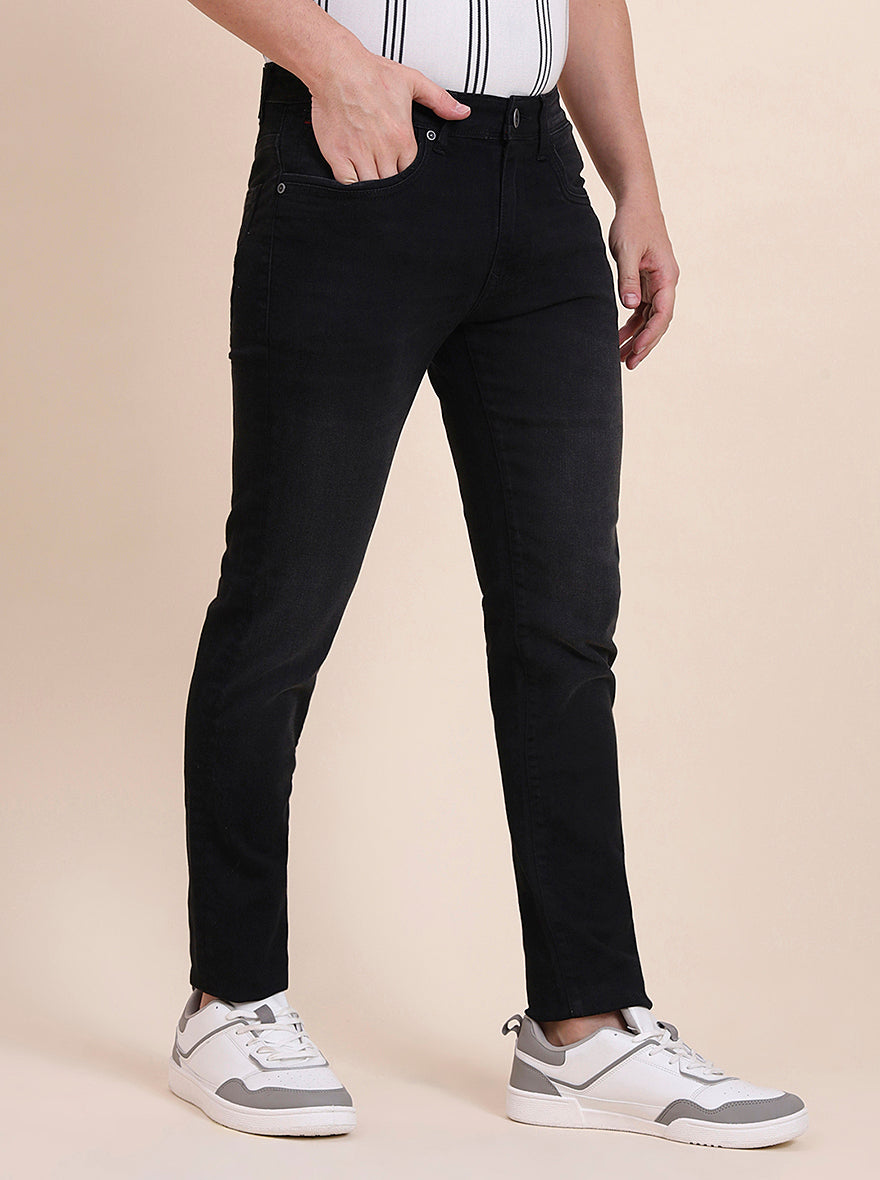 Charcoal Grey Washed Slim Fit Jeans | JadeBlue