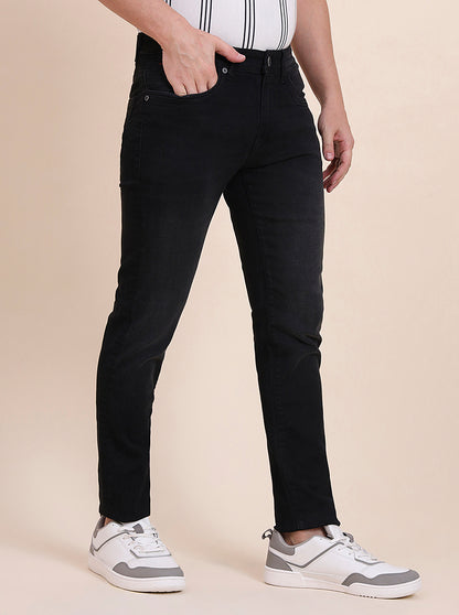 Charcoal Grey Washed Slim Fit Jeans | JadeBlue
