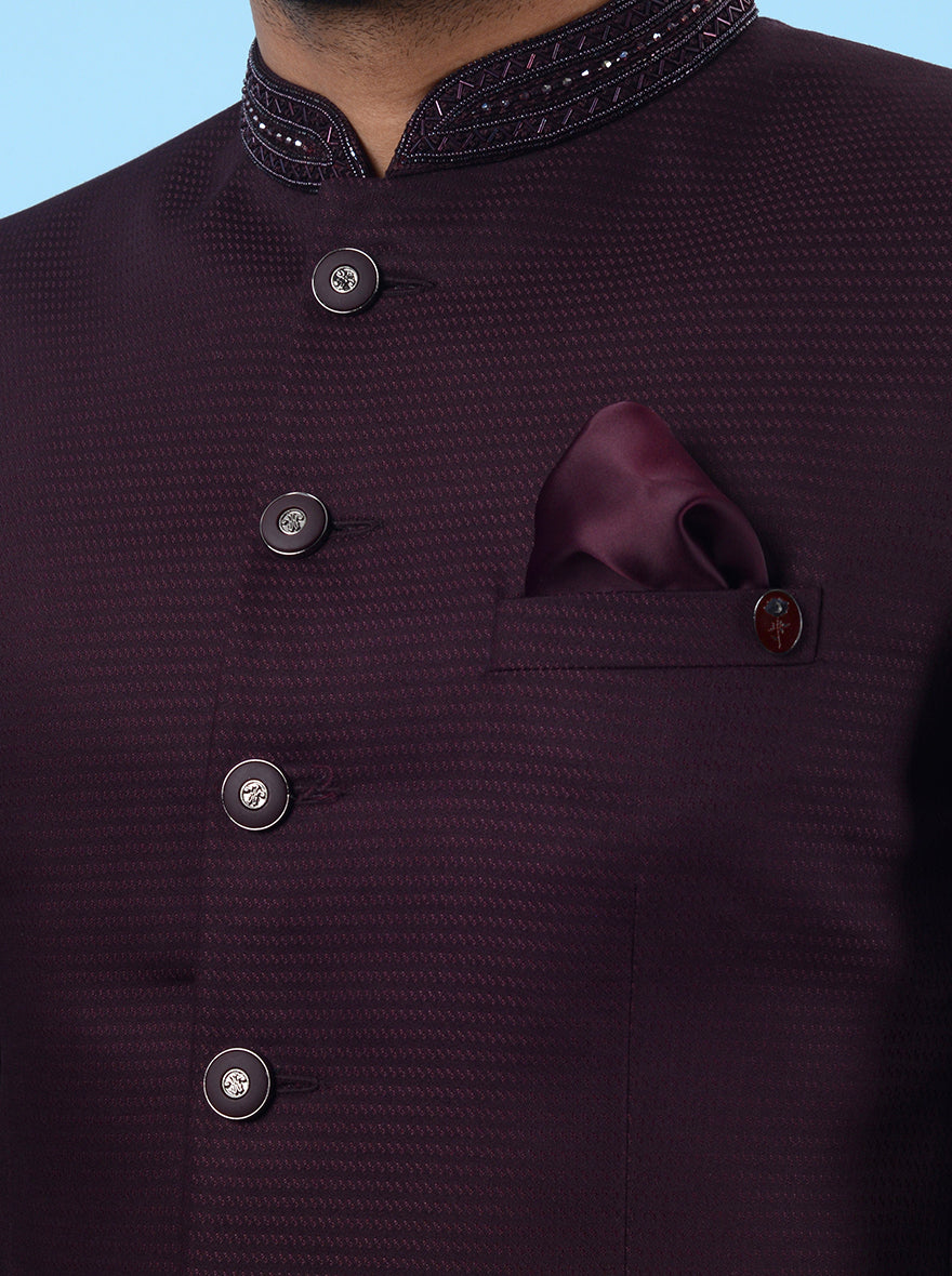 Wine Jodhpuri Suit | JadeBlue