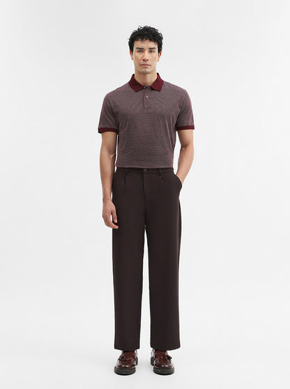Wine Printed Slim Fit Polo T-Shirt | JadeBlue