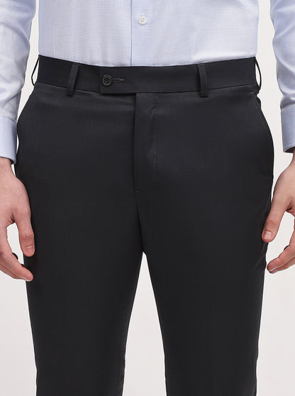 Dark Grey Solid Slim Fit Formal Trouser | JadeBlue Super Luxe
