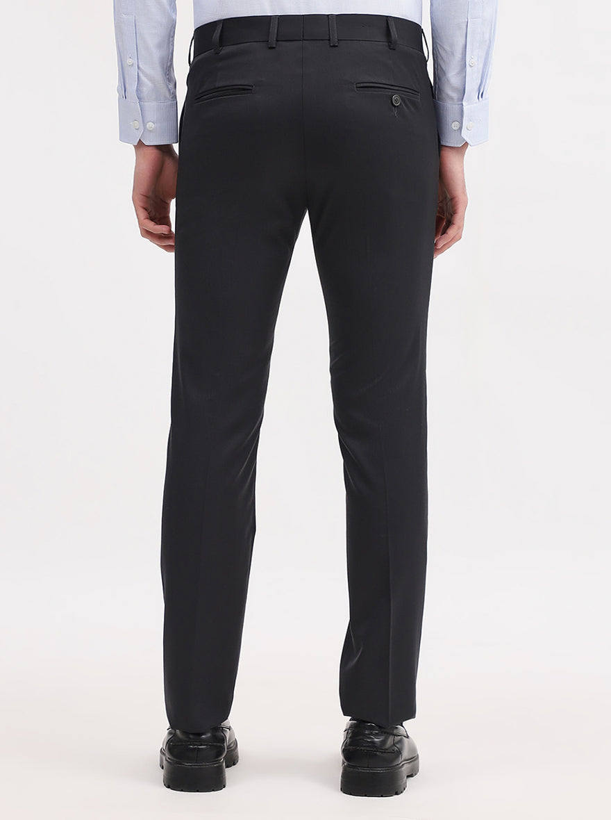 Dark Grey Solid Slim Fit Formal Trouser | JadeBlue Super Luxe