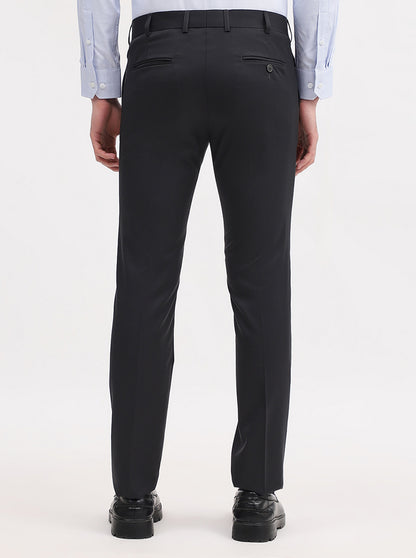 Dark Grey Solid Slim Fit Formal Trouser | JadeBlue Super Luxe