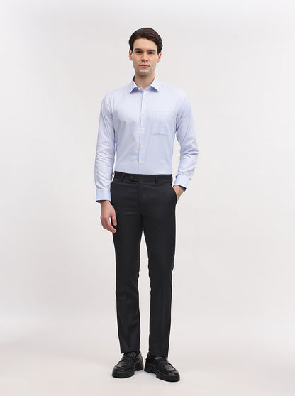 Dark Grey Solid Slim Fit Formal Trouser | JadeBlue Super Luxe