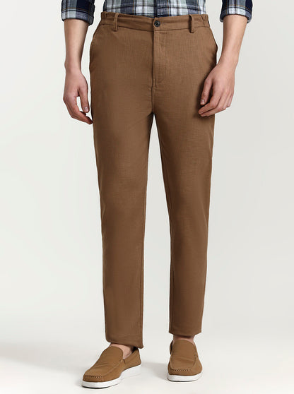 Brown Solid Regular Fit Track Pant | JadeBlue